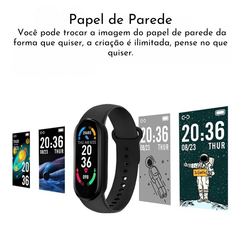 Smartwatch M6 – Tecnologia, Saúde e Estilo no Seu Pulso